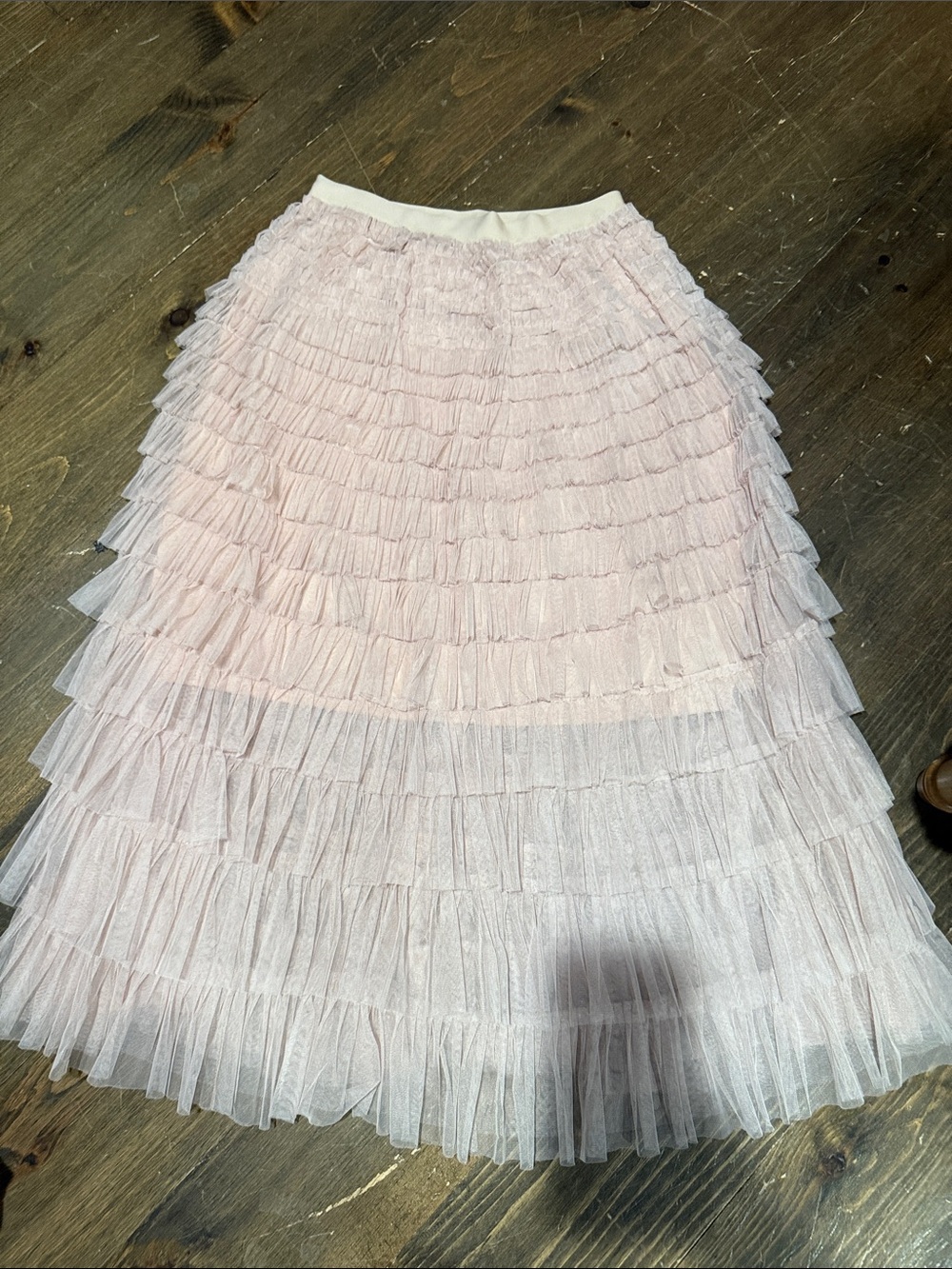 Amazon Long Tulle Skirt in Khaki/Pink - Picture 2 of 3